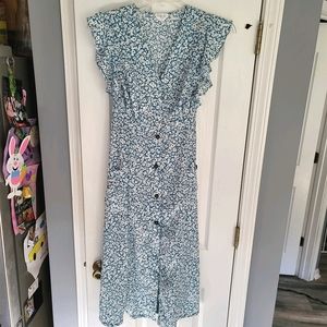 Sienna Sky Women's Button Tie Back Ruffle Dress